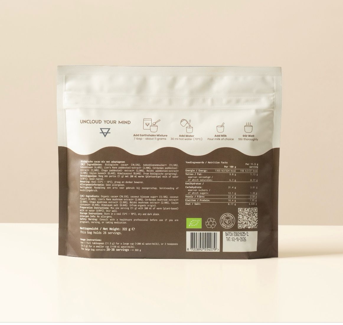 Earthshake Functional Cacao — (4 × 322 g) Large Box