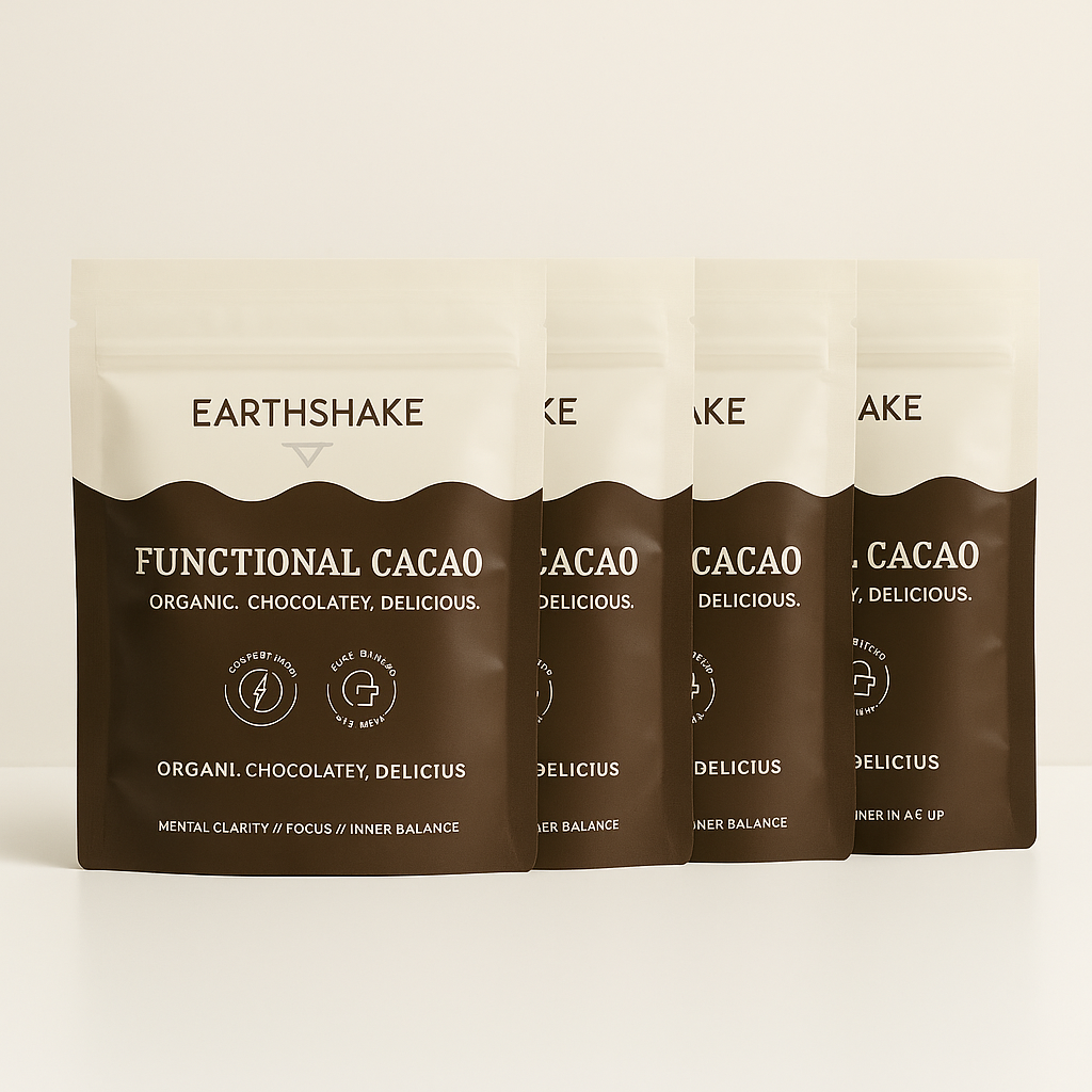 Small Bags - Earthshake Functional Cacao — Box of 4 (Incl. Cacao Spoon)