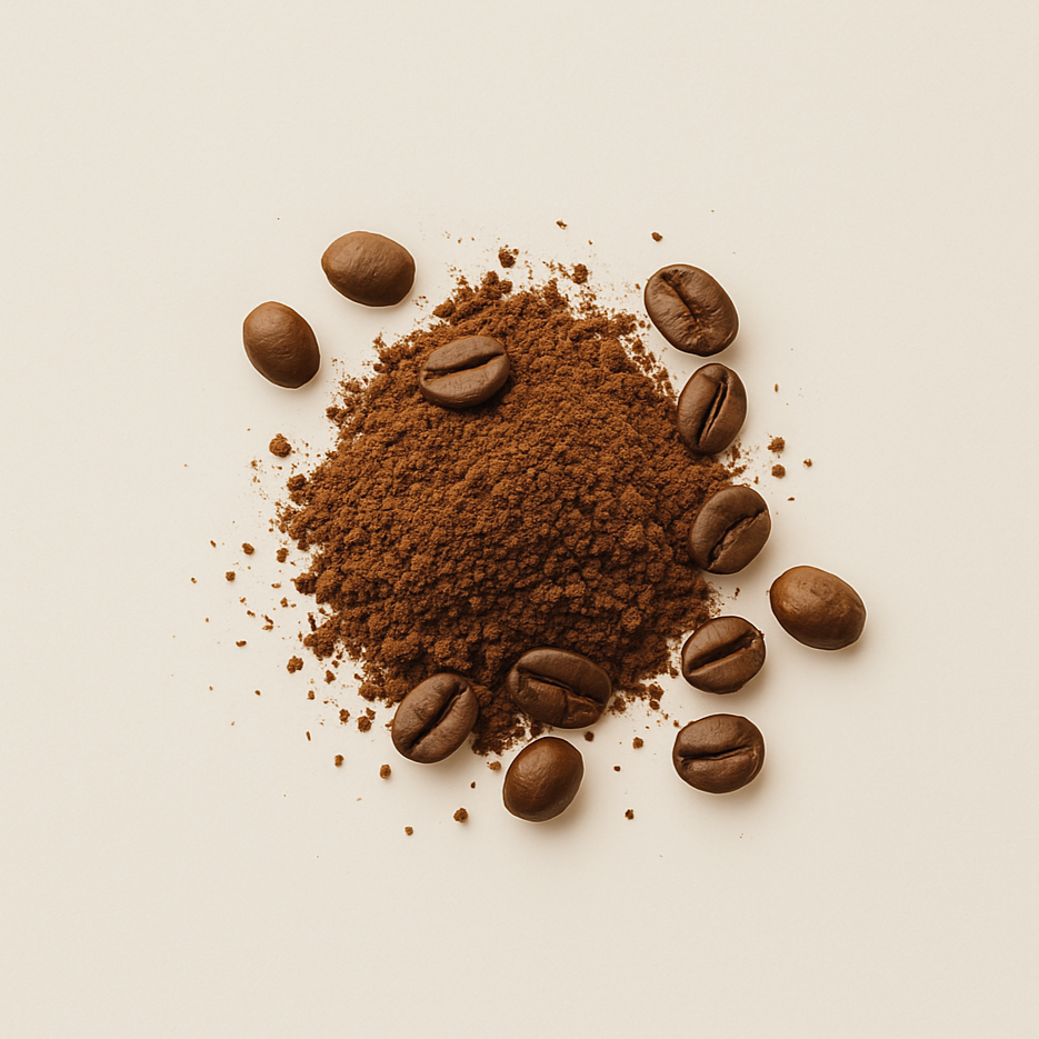 Premium Arabica coffee powder – smooth, aromatic, and ethically sourced, adding natural energy and depth to Earthshake's functional blends.